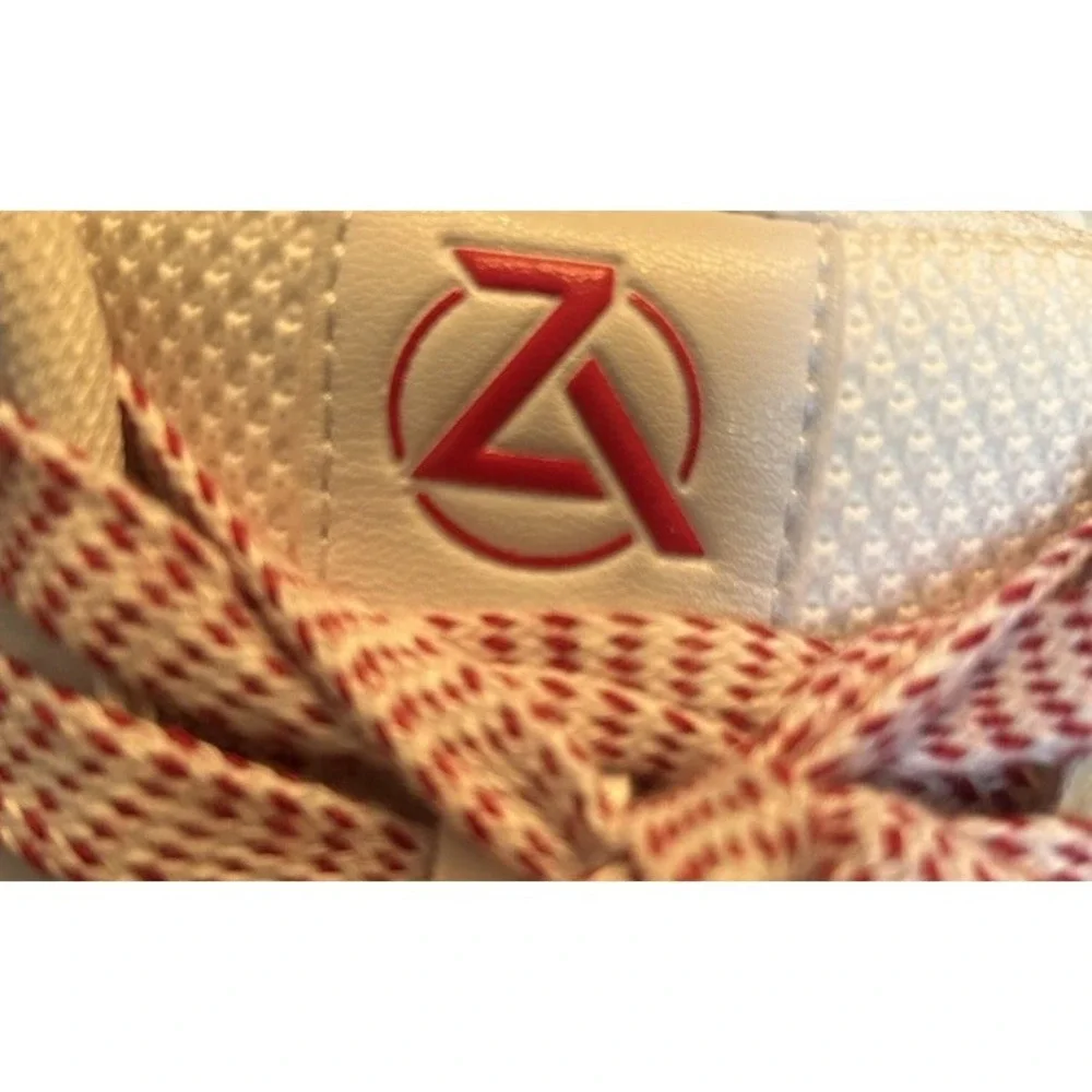 ZEBA Shoes Men's Size 9.5 White Red Hand Free Slip On Comfort Sneakers With BOX‎